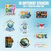 10pcs Earth Day Sticker Sheet, Cute Vinyl Decals for Environmentalists, Nature Lovers, Climate Advocates, Waterproof, UV-Resistant, for Laptop, Water Bottle, Journal, Notebook, Car, Phone Case view 2