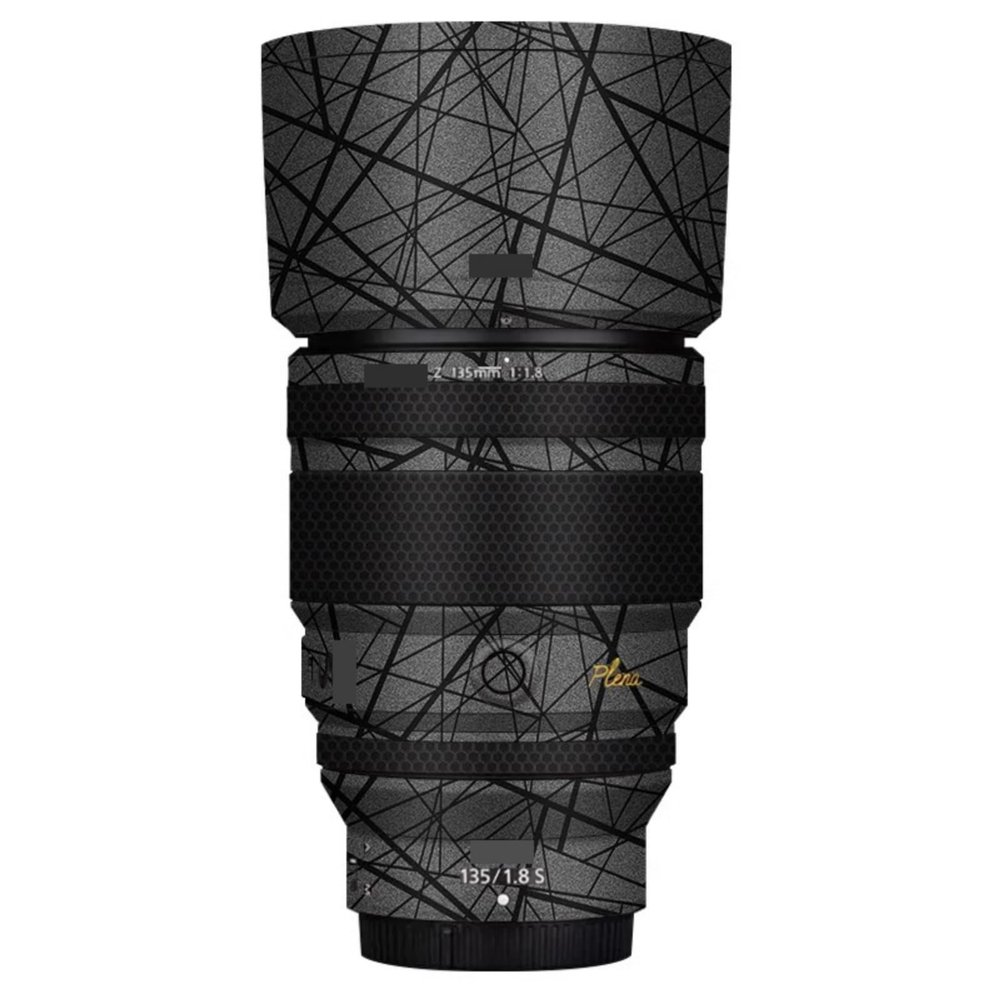 Camera Skin Wrap Lens Skins Protector Anti-Scratch Coat Wrap Cover Sticker for Nikon Z 135mm F1.8 S Plena(Cross Gray)