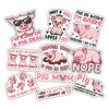 10pcs Pig Mom Sticker Sheet, Cute and Funny Farm Animal Vinyl Decals for Pig Lovers, Pet Owners, Farmers, Waterproof, UV-Resistant, for Laptop, Water Bottle, Notebook, Journal, Phone Case, Scrapbook view 1