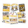 10pcs Beer Lover Sticker Sheet, Funny and Cute Vinyl Decals for Bartenders, and Beer Enthusiasts, Waterproof, UV-Resistant, for Laptop, Water Bottle, Journal, Cooler, Fridge, Phone Case view 1