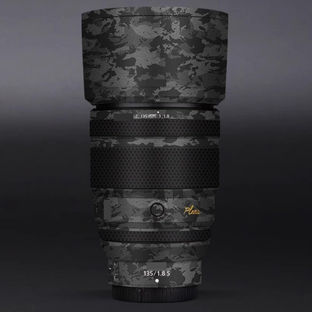 Camera Skin Wrap Lens Skins Protector Anti-Scratch Coat Wrap Cover Sticker for Nikon Z 135mm F1.8 S Plena(Knight Gray)