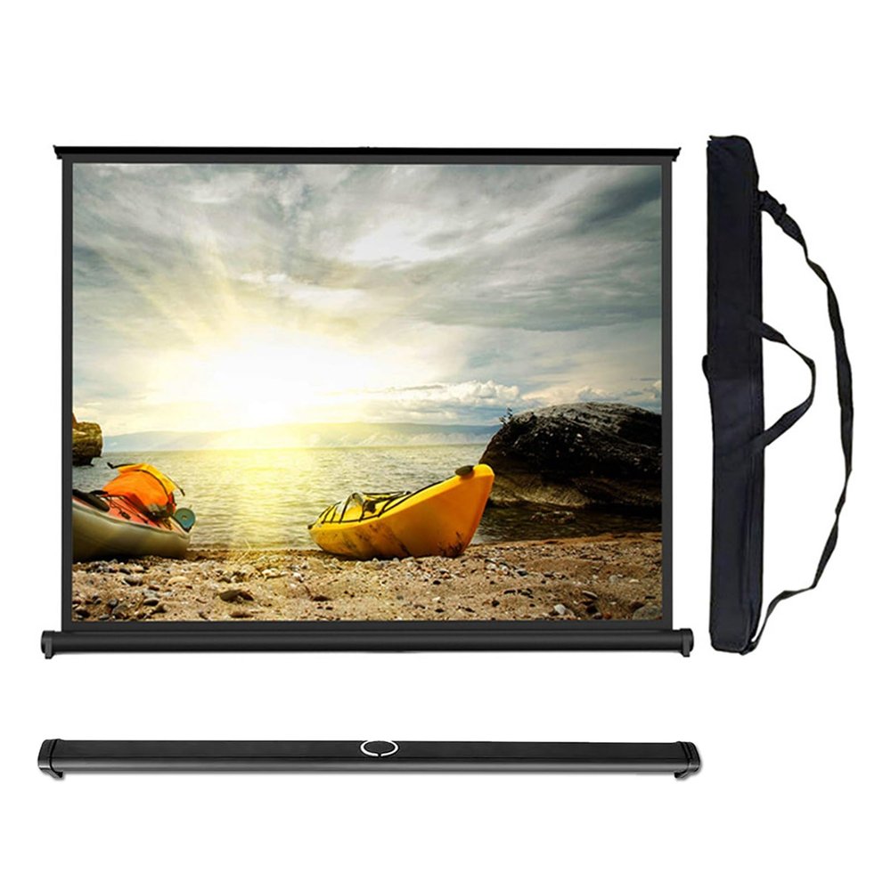 30 40 50 Inches Projector Screen, Mobile Projection Screen Stand, Light-Weight Portable Table-Top Pull-Up Home Movie/ Theater/ Office Projection Screen, Quick Assembly (format 16:9/4:3)(16:9,40")