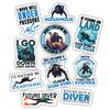 10pcs Scuba Diving Sticker Sheet, Aquatic and Adventurous Vinyl Decals for Divers, Instructors, and Ocean Explorers, Waterproof, UV-Resistant, for Laptop, Water Bottle, Journal, Notebook, Dive Gear view 1