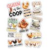 10pcs Chicken Lover Sticker Sheet, Funny Vinyl Decals for Backyard Chicken Owners, Farmers, Animal Lovers, Waterproof, UV-Resistant, for Laptop, Water Bottle, Journal, Notebook, Phone Case, Scrapbook view 1