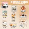 10pcs Chicken Lover Sticker Sheet, Funny Vinyl Decals for Backyard Chicken Owners, Farmers, Animal Lovers, Waterproof, UV-Resistant, for Laptop, Water Bottle, Journal, Notebook, Phone Case, Scrapbook view 2