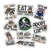 10pcs Raccoon Sticker Sheet, Funny Trash Panda Vinyl Decals for Wildlife Fans, Animal Lovers, Forest Critters, Waterproof, UV-Resistant, for Laptop, Water Bottle, Notebook, Scrapbook, Phone Case view 1