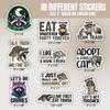 10pcs Raccoon Sticker Sheet, Funny Trash Panda Vinyl Decals for Wildlife Fans, Animal Lovers, Forest Critters, Waterproof, UV-Resistant, for Laptop, Water Bottle, Notebook, Scrapbook, Phone Case view 2