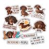 10pcs Chocolate Dachshund Sticker Sheet, Cute Vinyl Decals for Wiener Dog Lovers, Pet Owners, Animal Lover, Waterproof, UV-Resistant, for Laptop, Water Bottle, Journal, Notebook, Phone Case view 1