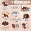 10pcs Chocolate Dachshund Sticker Sheet, Cute Vinyl Decals for Wiener Dog Lovers, Pet Owners, Animal Lover, Waterproof, UV-Resistant, for Laptop, Water Bottle, Journal, Notebook, Phone Case view 2