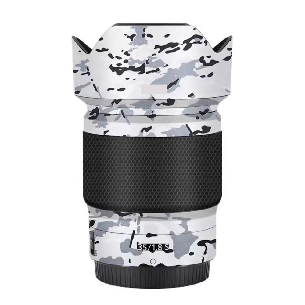 Skin Lens Camera Skin Wrap Vinyl Protective Sticker Photography Accessories for Nikon Z 35mm F1.8S(Snow Camouflage)