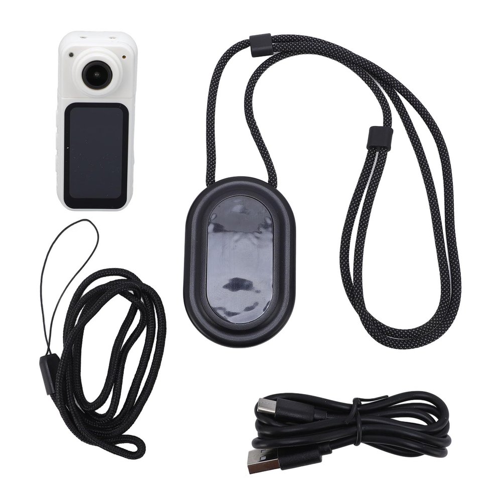 Mini Rotate Body Camera 1.47 Inch HD Screen, Thumb Camera 2.7K 180 Lens Angle, Portable Camcorder Mount Anywhere for Work Travel Sport Recording (White)