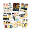 10pcs Disc Golf Dad Sticker Sheet, Funny Vinyl Decals for Frisbee Dads, Players, Waterproof, UV-Resistant, for Laptop, Water Bottle, Journal, Notebook, Scrapbook, Cooler, Phone Case view 1