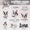 10pcs Fawn Pied Sticker Sheet, Cute and Vinyl Decals for Bulldog Lovers, Dog Owners, and Pet Fans, Waterproof, UV-Resistant, for Laptop, Water Bottle, Journal, Notebook, Phone Case, Crate view 2