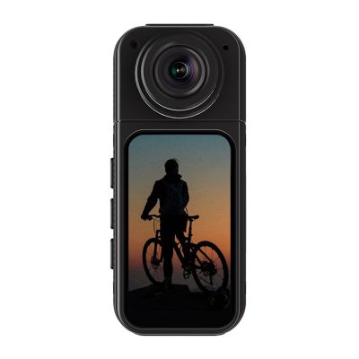 Mini Rotate Body Camera 1.47 Inch HD Screen, Thumb Camera 2.7K 180 Lens Angle, Portable Camcorder Mount Anywhere for Work Travel Sport Recording (Black)