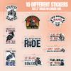 10pcs Biker Sticker Sheet, Funny Vinyl Decals for Motorcycle Riders, and Road Lover, Waterproof, UV-Resistant, for Laptop, Helmet, Water Bottle, Notebook, Tool Box, Phone Case view 2