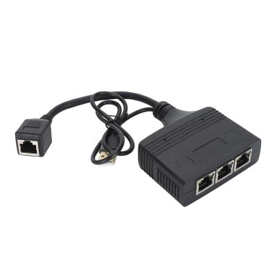 1 to 3 Port Gigabit Ethernet Splitter, 1000Mbps Speed RJ45 Network Adapter for Cat8 Cat7 Cat6 Cat5 Cat5e Cables, Wide Compatibility with ADSL, Hubs, TVs, Routers, Durably ABS Cons