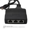 1 to 3 Port Gigabit Ethernet Splitter, 1000Mbps Speed RJ45 Network Adapter for Cat8 Cat7 Cat6 Cat5 Cat5e Cables, Wide Compatibility with ADSL, Hubs, TVs, Routers, Durably ABS Cons view 2
