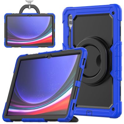 nincyee Heavy Duty Protective Tablet Case for Samsung Galaxy Tab S10 Ultra/S9 Ultra/S8 Ultra 14.6", 3 in 1 Shockproof Silicone Cover with Pencil Holder,Shoulder Strap, Invisible Bracket Fold Kickstand