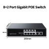 8-Port Gigabit POE Switch 2-Port 1000M Uplink Network Switch Hub Internet Splitter and Play Monitoring view 2