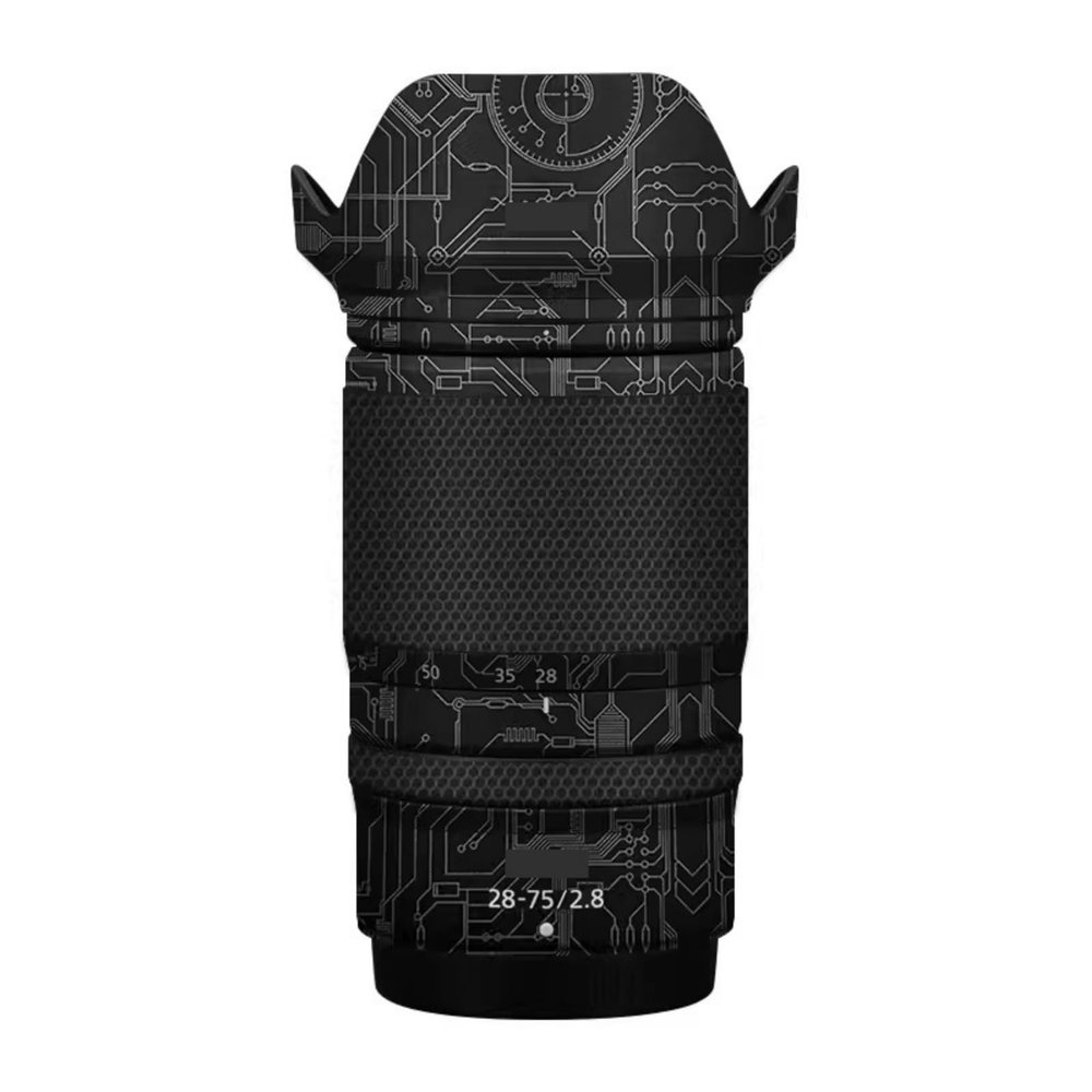 Camera Lens Protector Coat Protective Film Body Vinly Wrap Skin Premium Sticker for Nikon Z 28-75mm F2.8 Photography Decal 28-75 2.8(Circuit Titanium)
