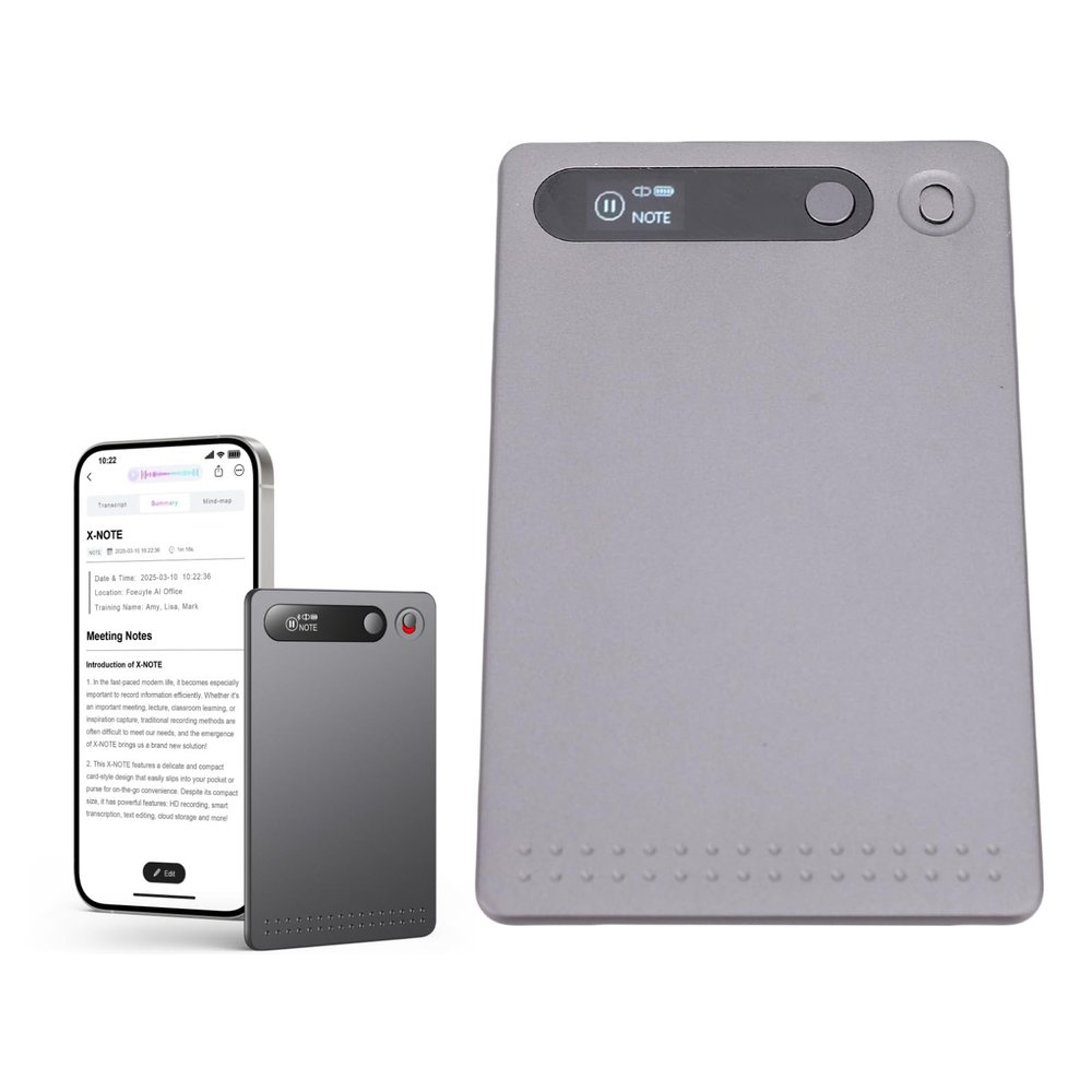 AI Voice Recorder, Note Voice Recorder with Magnetic Case, App Control, Transcribe and Summarize, Support 23 Languages, 64GB Memory, for Lectures, Meetings, Calls