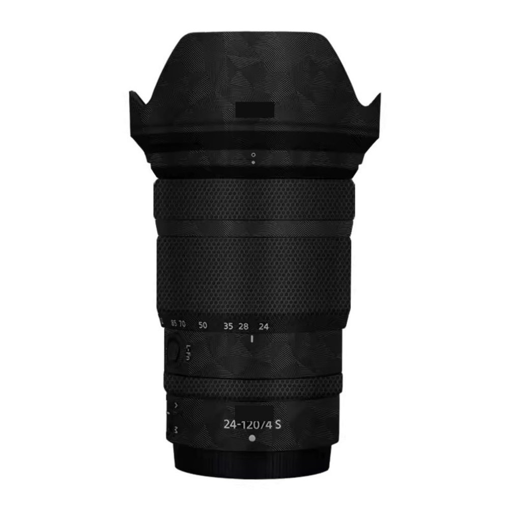 Anti-Scratch Camera Lens Sticker for Nikon Z 24-120mm F4S Coat Wrap Protective Film Body Protector Skin Cover for 24-120 4(Triangle Black)