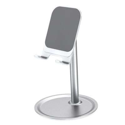 ARTSEWPLY Adjustable Metal Phone Holder for Desk Flexible Tablet Stand for Smartphones Compatible Tablets White Easy to Use Compact Size