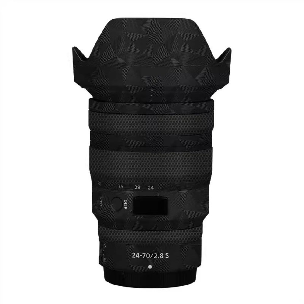 24-70 2.8 Anti-Scratch Camera Lens Cap Skin Sticker for Nikon NIKKOR Z 24-70mm F2.8 S Protective Wrap Film Body Protector Decal f/2.8 S(Triangle Black)
