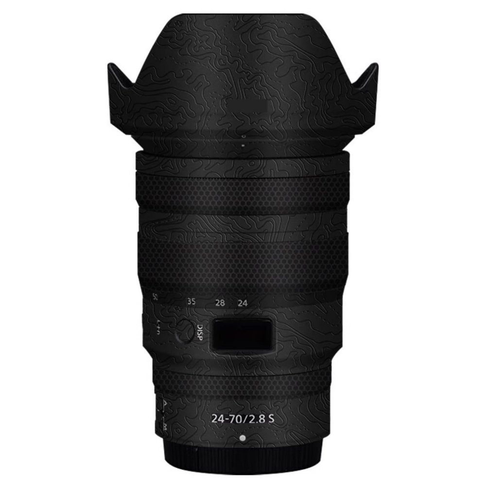 Lens Cap Skin Anti-Scratch Camera Sticker for Nikon z 24-70mm F2.8S Protective Wrap Film Body Protector Decal 24-70 2.8(Contour Black Glossy)