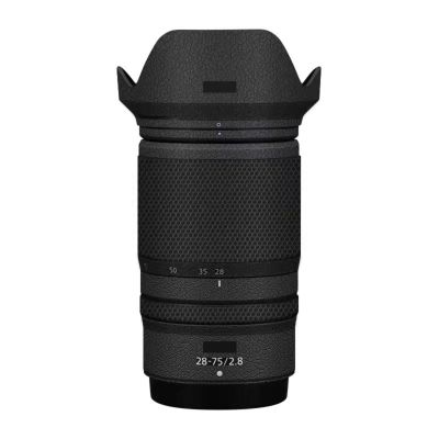 Camera Lens Protector Coat Protective Film Body Vinly Wrap Skin Premium Sticker for Nikon Z 28-75mm F2.8 Photography Decal 28-75 2.8(Leather Black)
