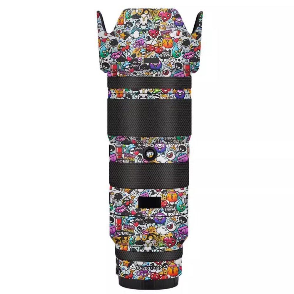 70-200 2.8 Camera Lens Skin Coat Wrap Protective Film Body Decal Anti-Scratch Sticker Accessories for Nikon Z 70-200mm F2.8 VR S(Graffiti White)