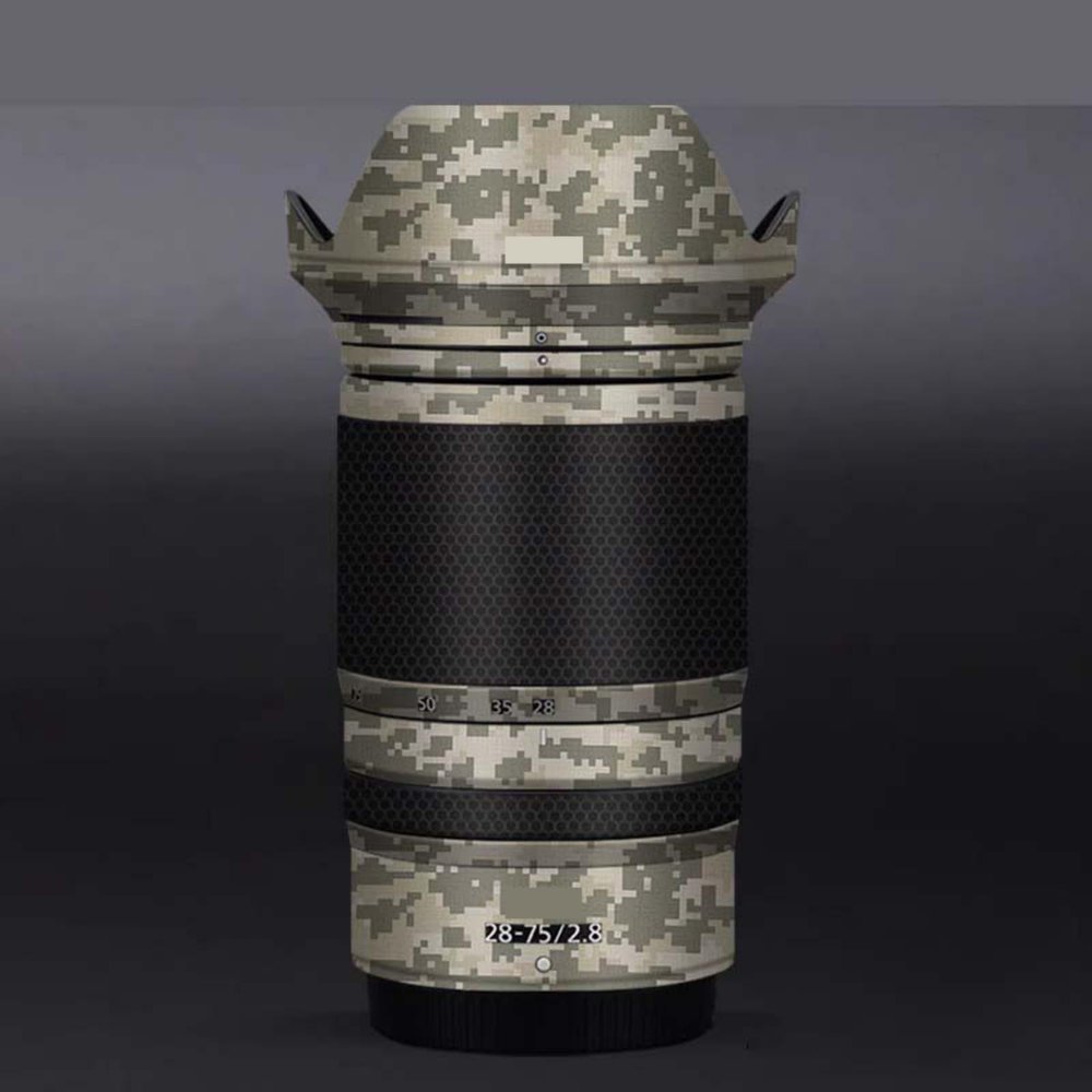 Camera Lens Protector Coat Protective Film Body Vinly Wrap Skin Premium Sticker for Nikon Z 28-75mm F2.8 Photography Decal 28-75 2.8(Digital Camo Desert)