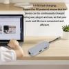 7 in 1 Type C Docking Station with 4K HD Output, RJ45, USB 3.0, PD, Storage Card Slots Compatible with, Glass panes, OS X, HarmonyOS (Silver) view 3