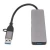 6 in 1 USB3.0 Hub with 5Gbps Speed, Chipset, Portable Docking Station, Ideal for Homes, Office, Travel, Silver Gray view 2