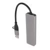 6 in 1 USB3.0 Hub with 5Gbps Speed, Chipset, Portable Docking Station, Ideal for Homes, Office, Travel, Silver Gray view 3