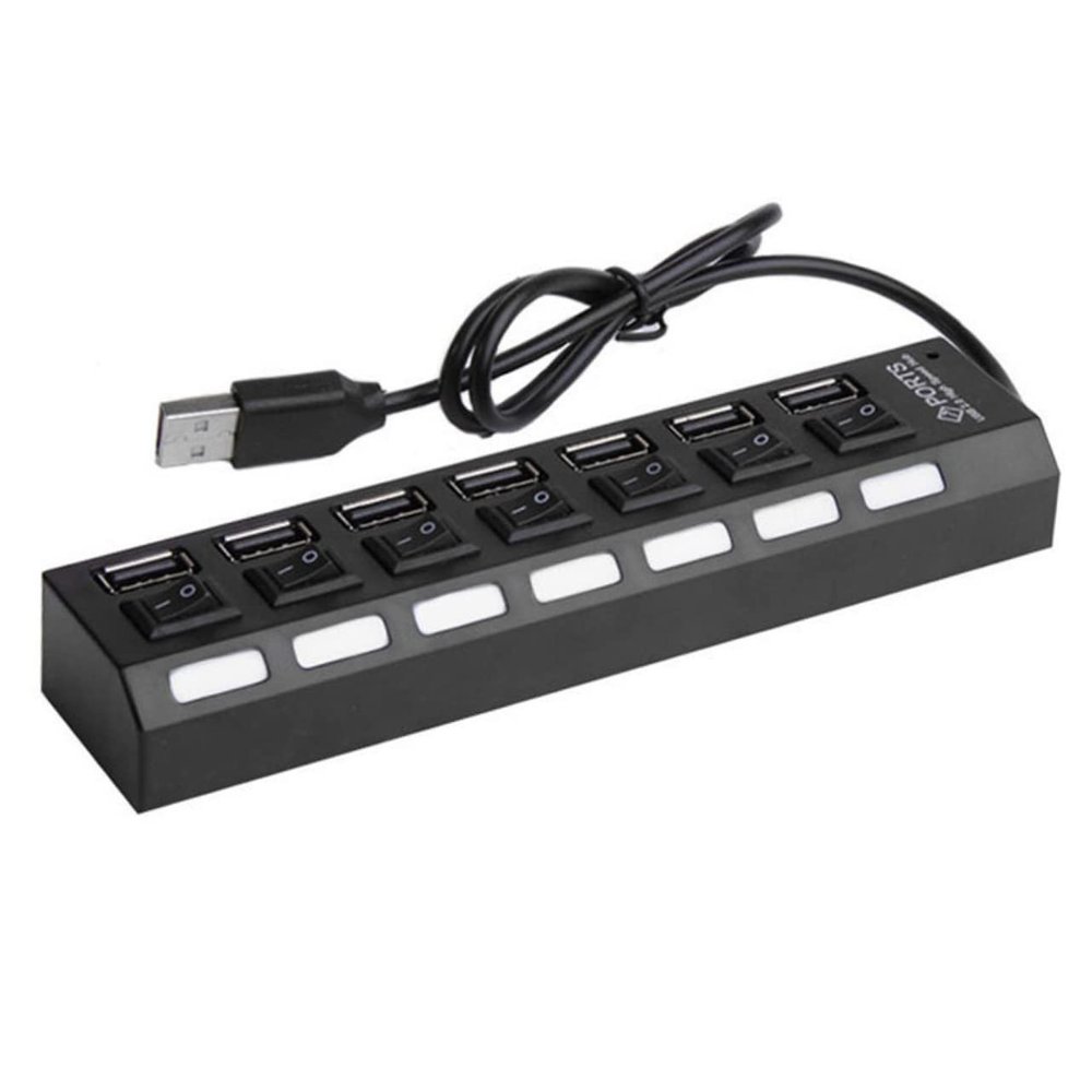 SHINEOFI Port USB Hub Off Multi Charger for Laptop and Pc High-Speed Data to Mbps Ergonomic Design Black USB Expander for Devices