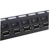SHINEOFI Port USB Hub Off Multi Charger for Laptop and Pc High-Speed Data to Mbps Ergonomic Design Black USB Expander for Devices view 3