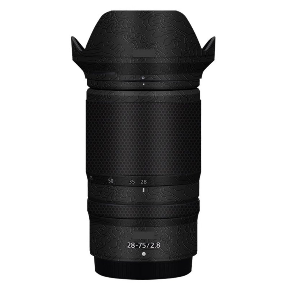 Camera Lens Protector Coat Protective Film Body Vinly Wrap Skin Premium Sticker for Nikon Z 28-75mm F2.8 Photography Decal 28-75 2.8(Contour Black Glossy)