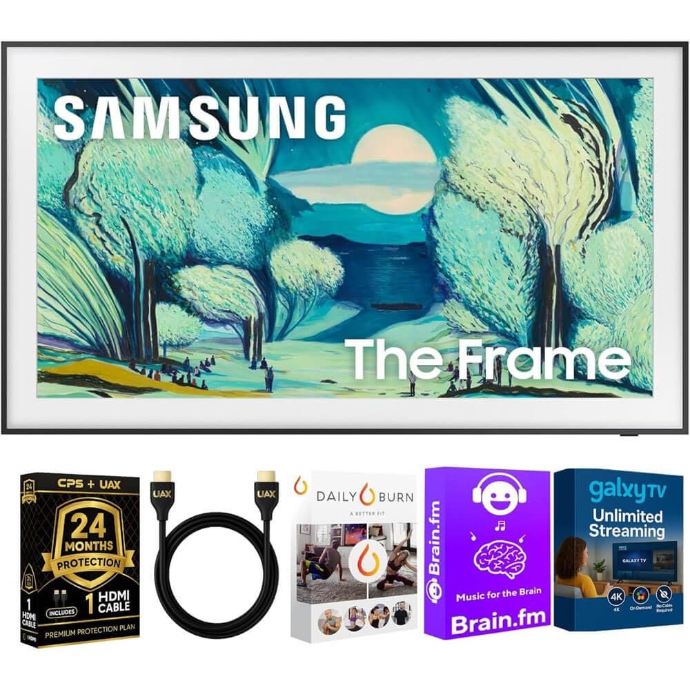 Samsung QN43LS03FKIT 43 inch The Frame LS03F QLED 4K Smart TV Bundle, Quantum HDR, Art Mode, Slim Fit Wall Mount, Alex