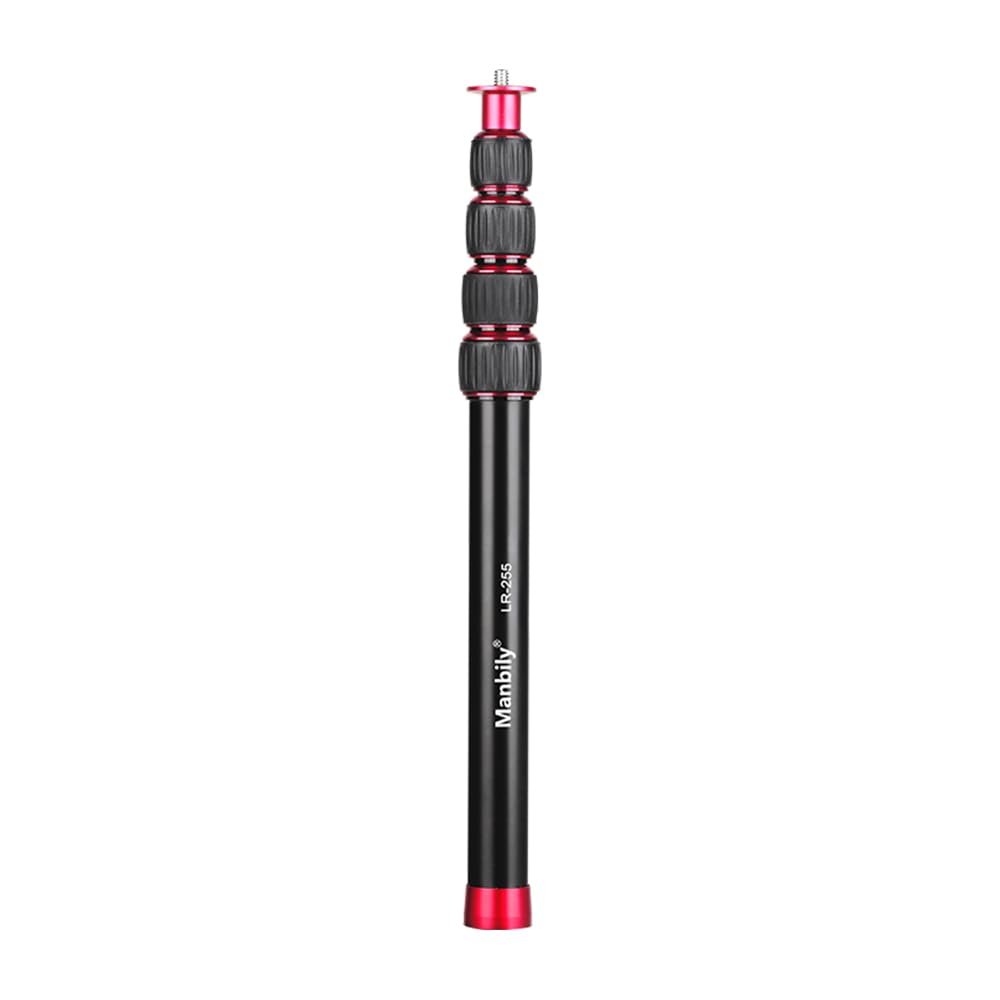 Manbily LR 255 Tripod, Heavy Duty Aluminum Alloy Monopod for Camera, Height 33.5 108cm, 1/4 3/8 Inch Screw Adapter, Knob Lock System, 5kg Load Capacity