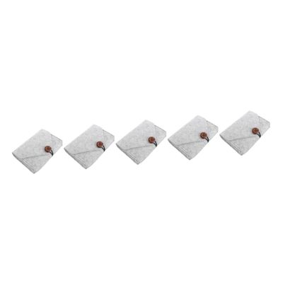 DIYEAH 5pcs Power Bank Storage Pouch Lightweight Electronics Organizer for Travel and Daily Use Efficient for Chargers Data Cables Earphones Grey Color
