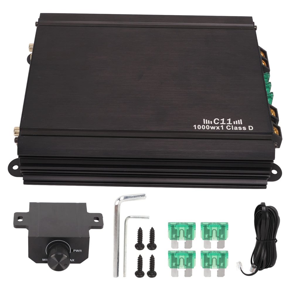 Brilluxa Car Amplifier, Mono Audio Amp, 1000W Class D Module, Compatible with Subwoofer Speaker Systems, 1CH High Sensitivity Power Amplifier for Vehicles
