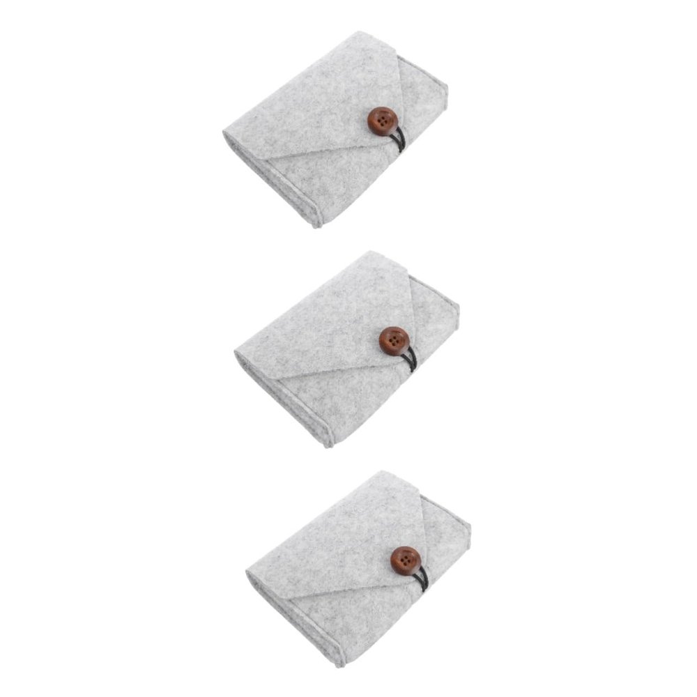 DIYEAH 3pcs Portable Power Bank Storage Bag Travel Electronics Organizer Pouch for Cables Chargers Accessories Durable Lightweight Design for Daily Use and Business Trips