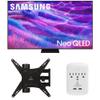 Samsung QN55QN80FAFXZA 55 Inch Neo QLED QN80F Series Supreme UHD 4K TV with a Walts Medium Full Motion Mount and Amber Protection 3-Outlet-Surge Surge Protector (2025) view 1