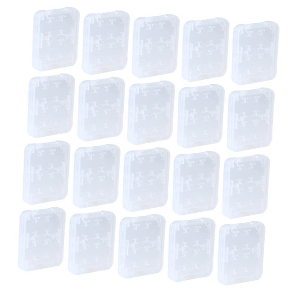 Angoily 20Pcs Card Storage Box with Slots Ergonomic Locking System for Portable Memory Card Case for Easy Access and Sharing for Photographers and Travelers