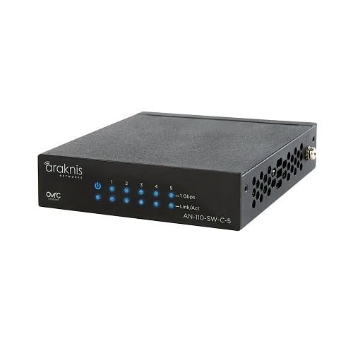 AN-110-SW-C-5 110 Series Unmanaged+ Gigabit Switch, Compact Enclosure, 5-Ports, Rear Facing Ports