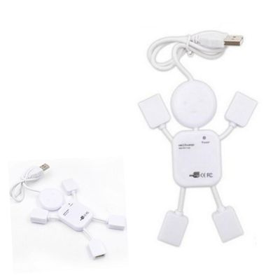 STOBOK Mini Creative People Shape USB Hub Ports Data Splitter for Laptop PC Tablet Compact and Lightweight Design High Speed Data Transfer Up to Mbps White