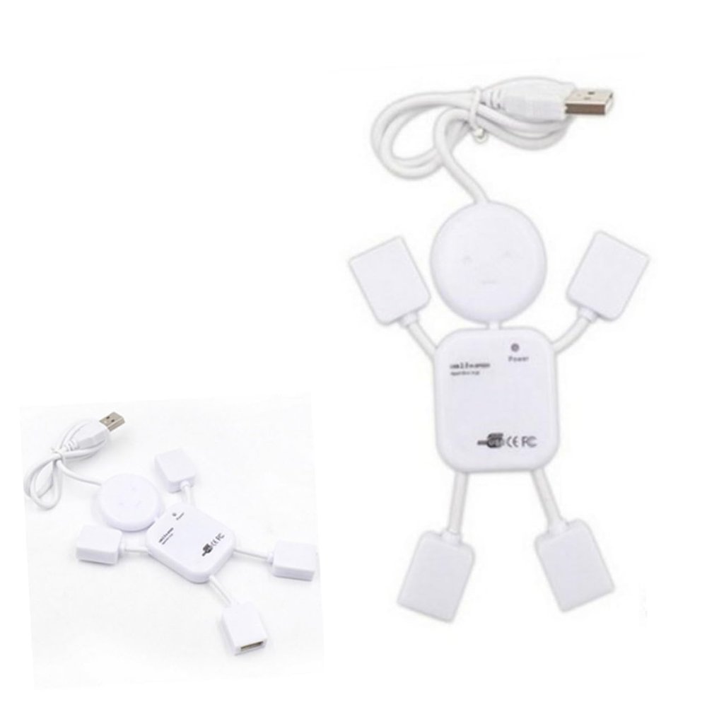 STOBOK Mini Creative People Shape USB Hub Ports Data Splitter for Laptop PC Tablet Compact and Lightweight Design High Speed Data Transfer Up to Mbps White