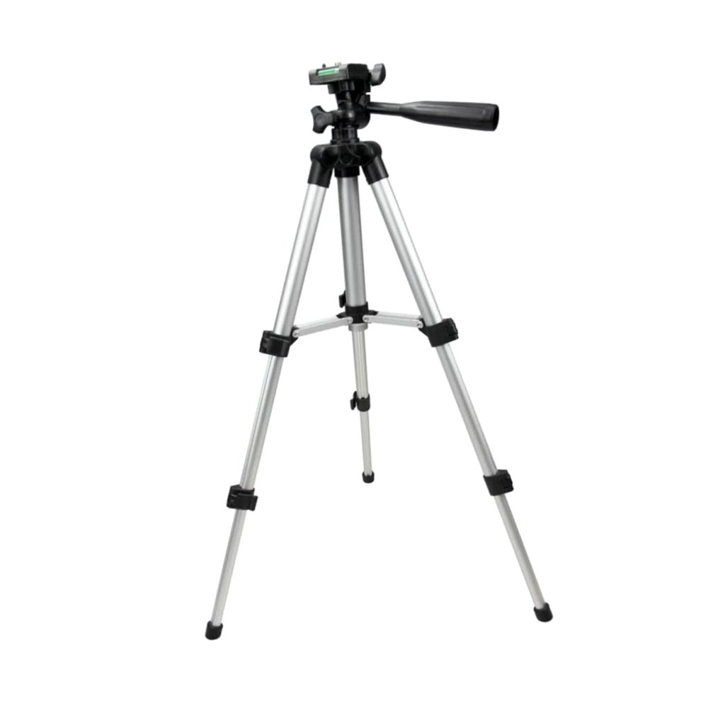 Angoily Adjustable Height Camera Tripod Rotating Telescopic Stand with Quick Release Mount for DSLR Video Cameras and Tablets Lightweight Silver