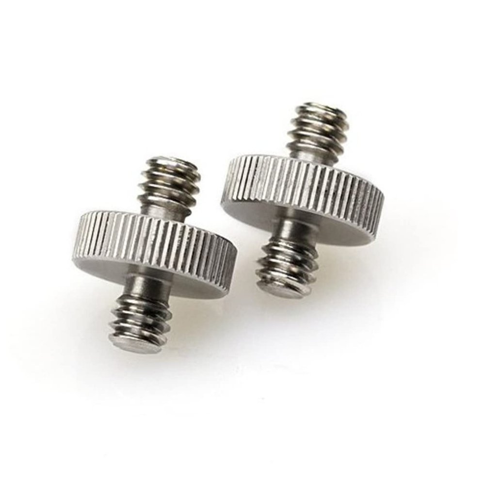 Angoily 2pcs Male to Male Threaded Screw Adapters Durable Chrome Plated for Camera Tripod Flash Mount Holder Convenient Connection for Various Screw